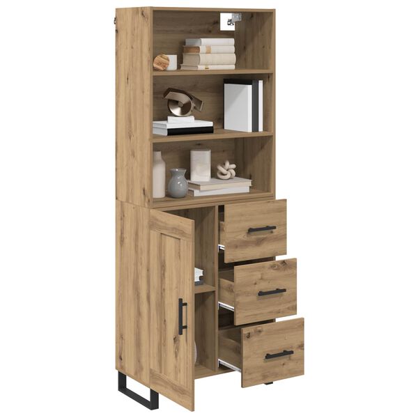 vidaXL Highboard Remeseln&yacute; dub 69,5 x 34 x 180 cm Kompozitn&eacute; drevo
