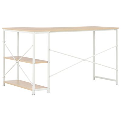 vidaXL Počítačový stôl biely a dubový 120x72x70 cm