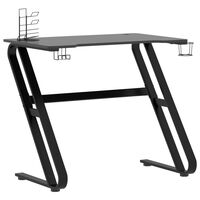 vidaXL Herný stôl s nohami v tvare ZZ čierny 90x60x75 cm