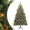 vidaXL Umel&yacute; vianočn&yacute; stromček s pni&scaron;kami 300 LED Tepl&aacute; biela Zelen&aacute;