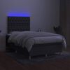 vidaXL Boxspring posteľ s matracom a LED, tmavosiv&aacute; 120x190 cm, l&aacute;tka