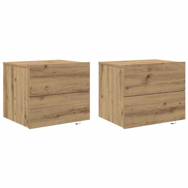 vidaXL Nočn&yacute; stol&iacute;k so z&aacute;suvkou 2 pcs Remeseln&yacute; dub 50 x 39 x 41 cm