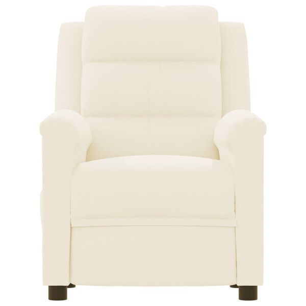 vidaXL Masážne kreslo, krémové, umelá koža