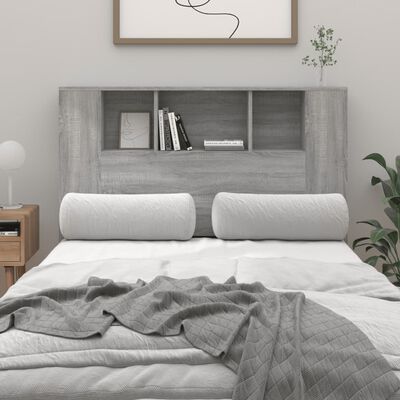 vidaXL Čelo postele so skrinkou sivý dub sonoma 120x18,5x102,5 cm