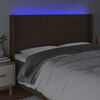 vidaXL Čelo postele s LED tmavohend&eacute; 183x16x118/128 cm l&aacute;tka