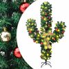 vidaXL Vianočn&yacute; kaktus s podstavcom a LED zelen&yacute; 210 cm PVC