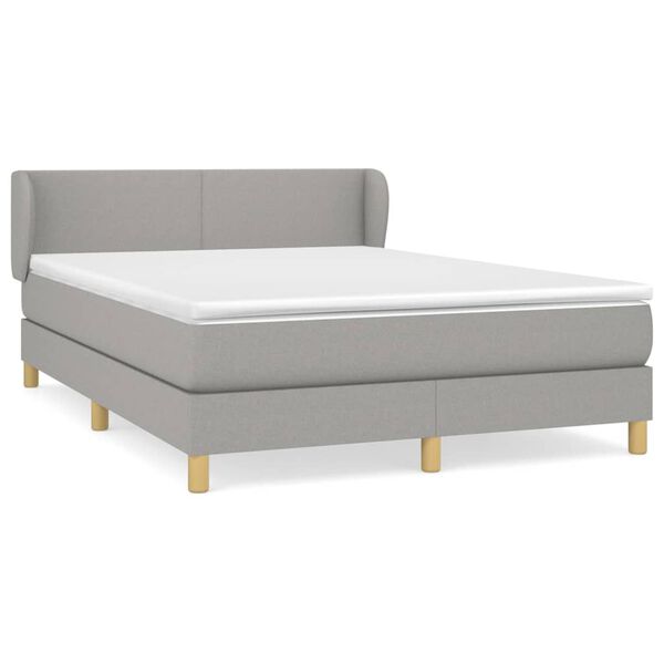 vidaXL Boxspring posteľ s matracom bledosiv&yacute; 140x190 cm l&aacute;tka