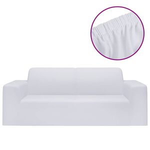 vidaXL Naťahovac&iacute; poťah na 2-miestnu pohovku biely polyester Jersey