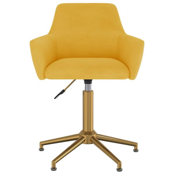 vidaXL Ot&aacute;čacie jed&aacute;lensk&eacute; stoličky 4 ks žlt&eacute; zamatov&eacute;