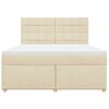 vidaXL Posteľný rám boxspring s matracom krémový 180x200 cm látka