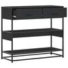 vidaXL Konzolový stolík čierna 90x35x80 cm kompozitné drevo