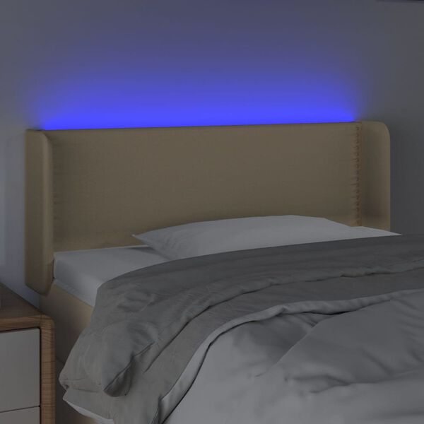 vidaXL Čelo postele s LED kr&eacute;mov&eacute; 93x16x78/88 cm l&aacute;tka