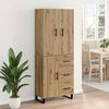 vidaXL Highboard so z&aacute;suvkou 2 pcs Remeseln&yacute; dub 69,5 x 34 x 180 cm