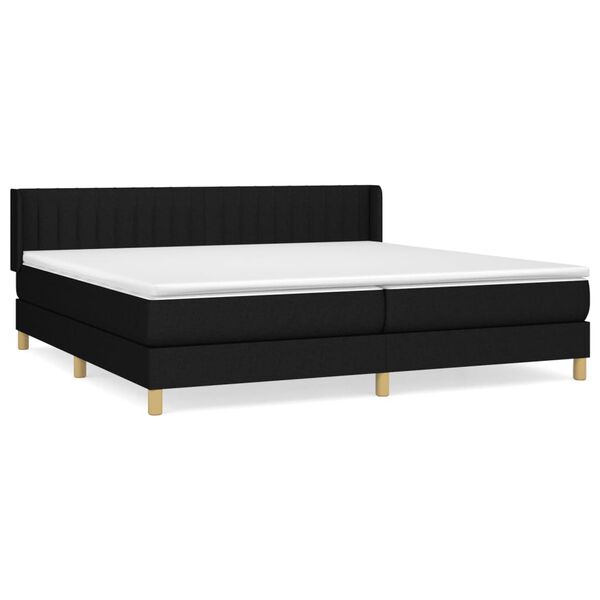vidaXL Boxspring posteľ s matracom čierna 200x200 cm l&aacute;tka