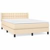 vidaXL Boxspring posteľ s matracom kr&eacute;mov&yacute; 140x190 cm l&aacute;tka