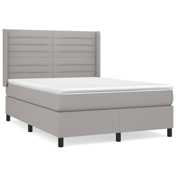 vidaXL Boxspring posteľ s matracom bledosiv&yacute; 140x190 cm l&aacute;tka