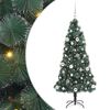 vidaXL Umel&yacute; predsvieten&yacute; vianočn&yacute; stromček s guľami Zelen&aacute; 150 cm PET
