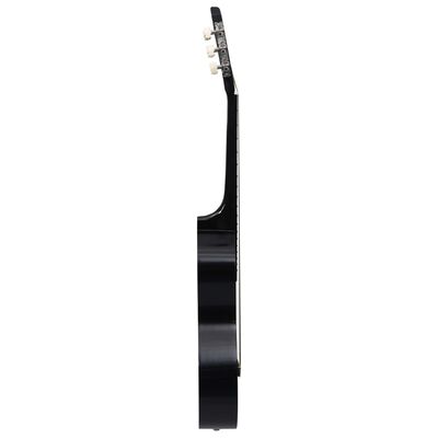 vidaXL Klasická gitara pre začiatočníkov čierna 4/4 39" lipové drevo