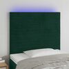vidaXL Čelo postele s LED tmavozelen&eacute; 80x5x118/128 cm zamat