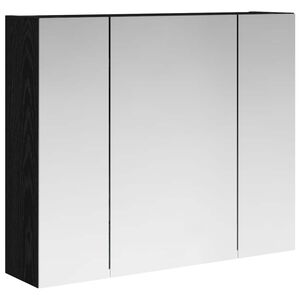 vidaXL K&uacute;peľňov&aacute; zrkadlov&aacute; skrinka Čierny dub 60 x 14,5 x 50 cm