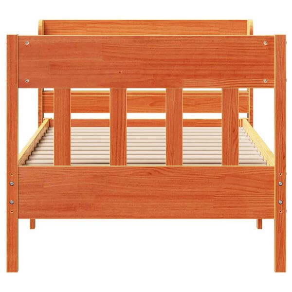 vidaXL Posteľ bez matraca voskovo hnedá 75x190 cm masívna borovica