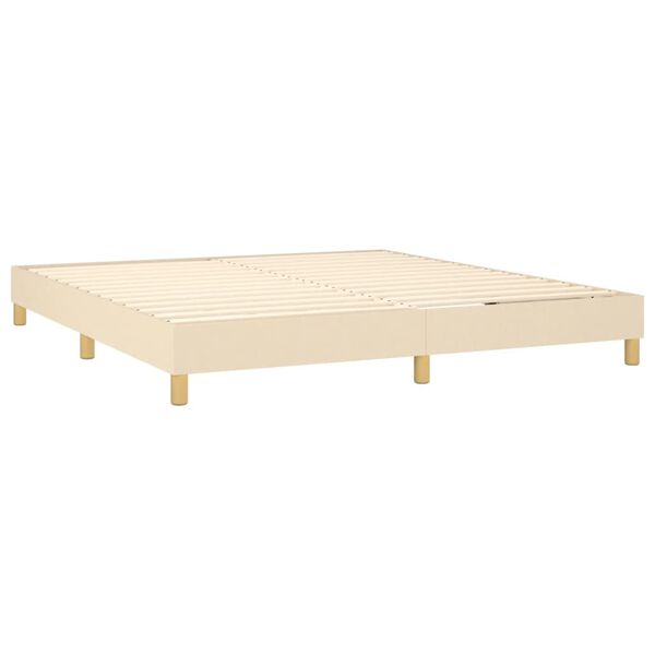 vidaXL Posteľn&yacute; r&aacute;m boxspring s matracom kr&eacute;mov&yacute; 160x200 cm l&aacute;tka