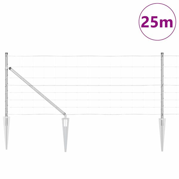 vidaXL Stĺp na plot. Zinkovan&yacute; 25 x 0,8 m Oceľ