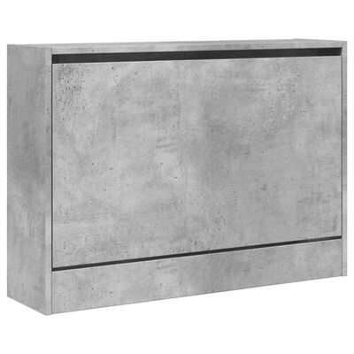 vidaXL Botník betónovo sivý 80x21x57 cm spracované drevo