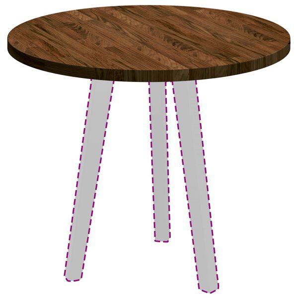 vidaXL Vrchn&aacute; doska Tmavohned&aacute; &Oslash; 60 x 2,5 cm Mas&iacute;vne dubov&eacute; drevo