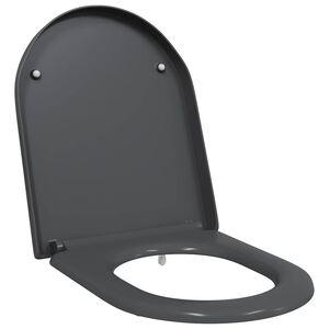 vidaXL Rýchlo uvoľňovacie wc sedátko Antracit 46.2 x 36 x 4.3 cm