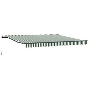 vidaXL Sklopn&aacute; mark&iacute;za Zelen&aacute; a biela 400 &times; 300 cm Tkanina a hlin&iacute;k