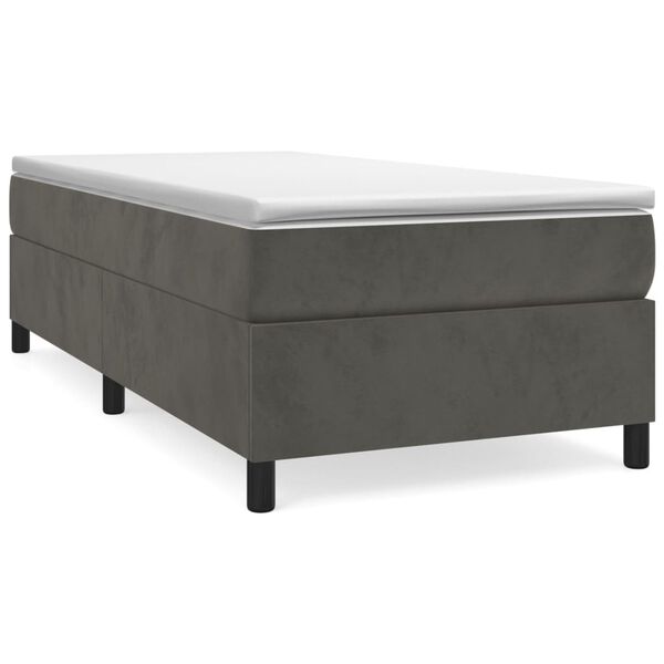vidaXL Posteľn&yacute; r&aacute;m boxspring s matracom tmavosiv&yacute; 80x200 cm zamat