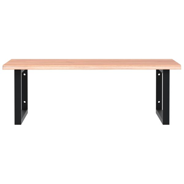 vidaXL Polica pod um&yacute;vadlo, n&aacute;stenn&aacute;, oceľ a dubov&yacute; mas&iacute;v