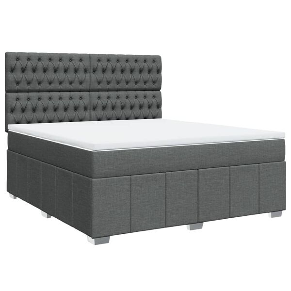 vidaXL Boxspring posteľ s matracom tmavosiv&aacute; 180x200 cm l&aacute;tka