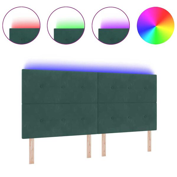 vidaXL Zadn&eacute; čelo so svetlami LED di&oacute;dy Zelen&aacute; 100 cm Zamat