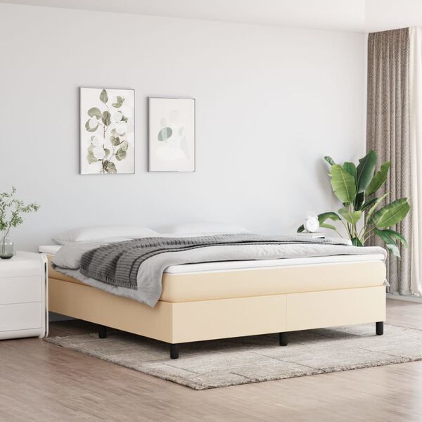 vidaXL Posteľn&yacute; r&aacute;m s boxspringomkr&eacute;mov&aacute; 160x200 cm l&aacute;tka
