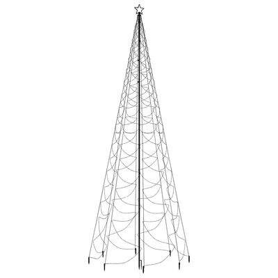 vidaXL Vianočný stromček s kovovým stĺpikom 1400 LED, farebný 5 m