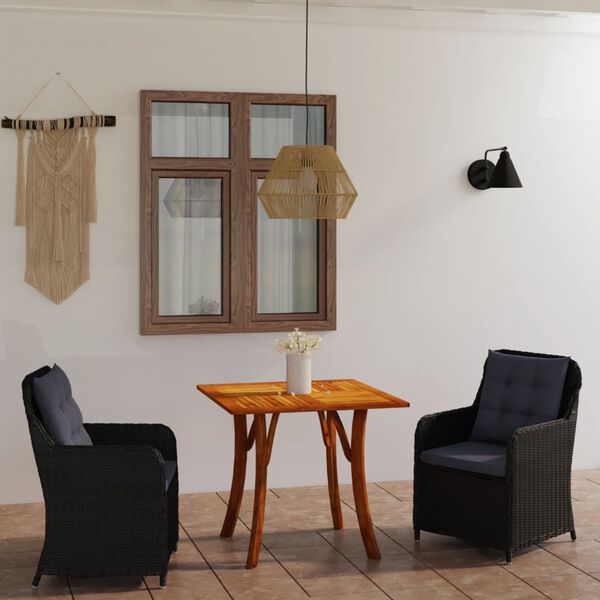 vidaXL 3-dielna z&aacute;hradn&aacute; jed&aacute;lensk&aacute; s&uacute;prava čierna