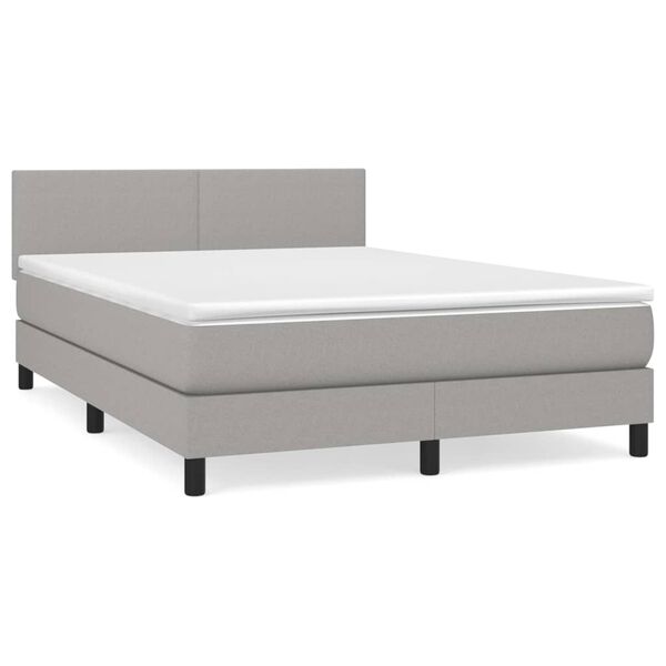 vidaXL Boxspring posteľ s matracom bledosiv&yacute; 140x190 cm l&aacute;tka