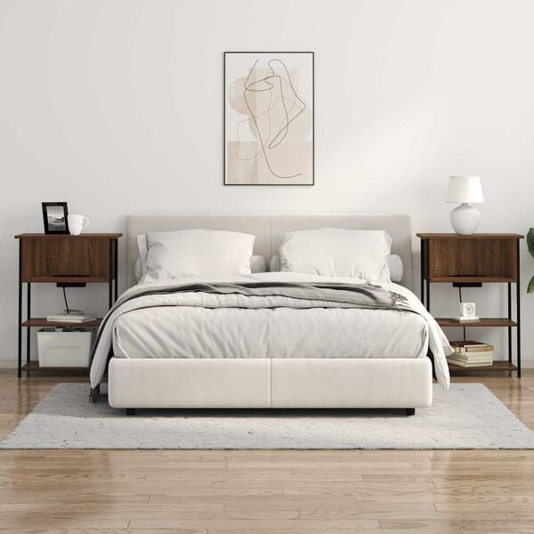 vidaXL Nočn&yacute; stol&iacute;k Hned&yacute; dub 55 x 31 x 76 cm Kompozitn&eacute; drevo