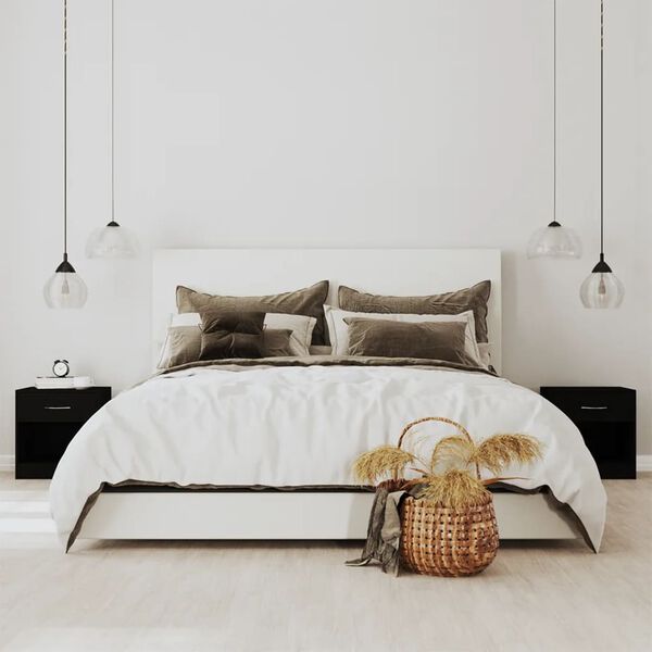 vidaXL Nočné stolíky 2 ks so zásuvkou čierne