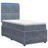 vidaXL LED boxspring posteľ s matracom Tmavosiv&aacute; 80 x 200 cm Zamat