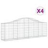 vidaXL Obl&uacute;kov&yacute; gabionov&yacute; k&ocirc;&scaron; 4 ks 200x30x60/80 cm pozinkovan&eacute; železo