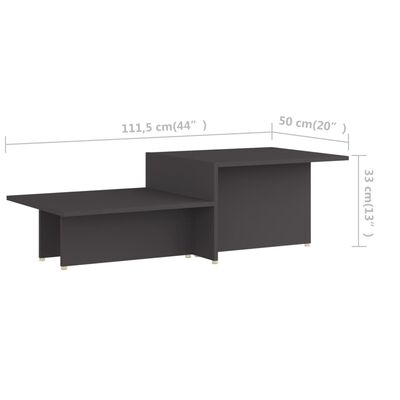 vidaXL Konferenčný stolík, sivý 111,5x50x33 cm, kompozitné drevo