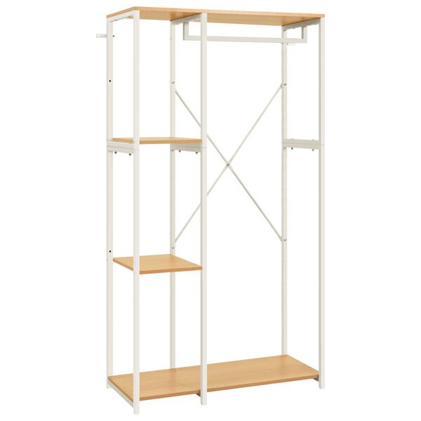 vidaXL &Scaron;atn&iacute;k biely a dubov&yacute; 90x40x167 cm kov a drevotrieska