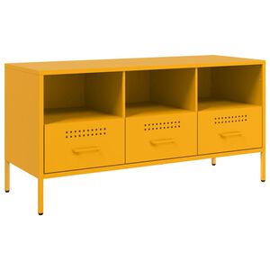 vidaXL TV skrinka horčicovožlt&aacute; 100,5x39x50,5 cm oceľ