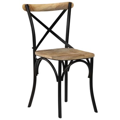 vidaXL Jedálenské stoličky s krížovým operadlom 4 ks čierne mangovníkové drevo