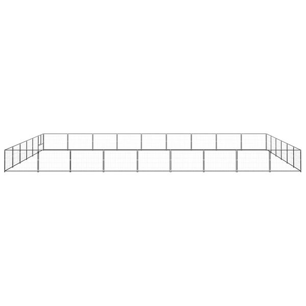 vidaXL Koterec pre psov čierny 54 m&sup2; oceľ