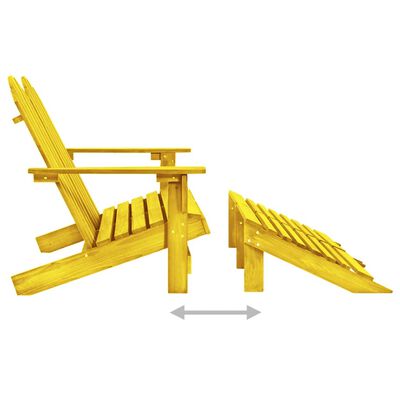 vidaXL 2-miestna záhradná stolička a taburetka Adirondack jedľový masív žltá