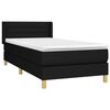vidaXL Posteľn&yacute; r&aacute;m boxspring s matracom čierny 90x200 cm l&aacute;tka
